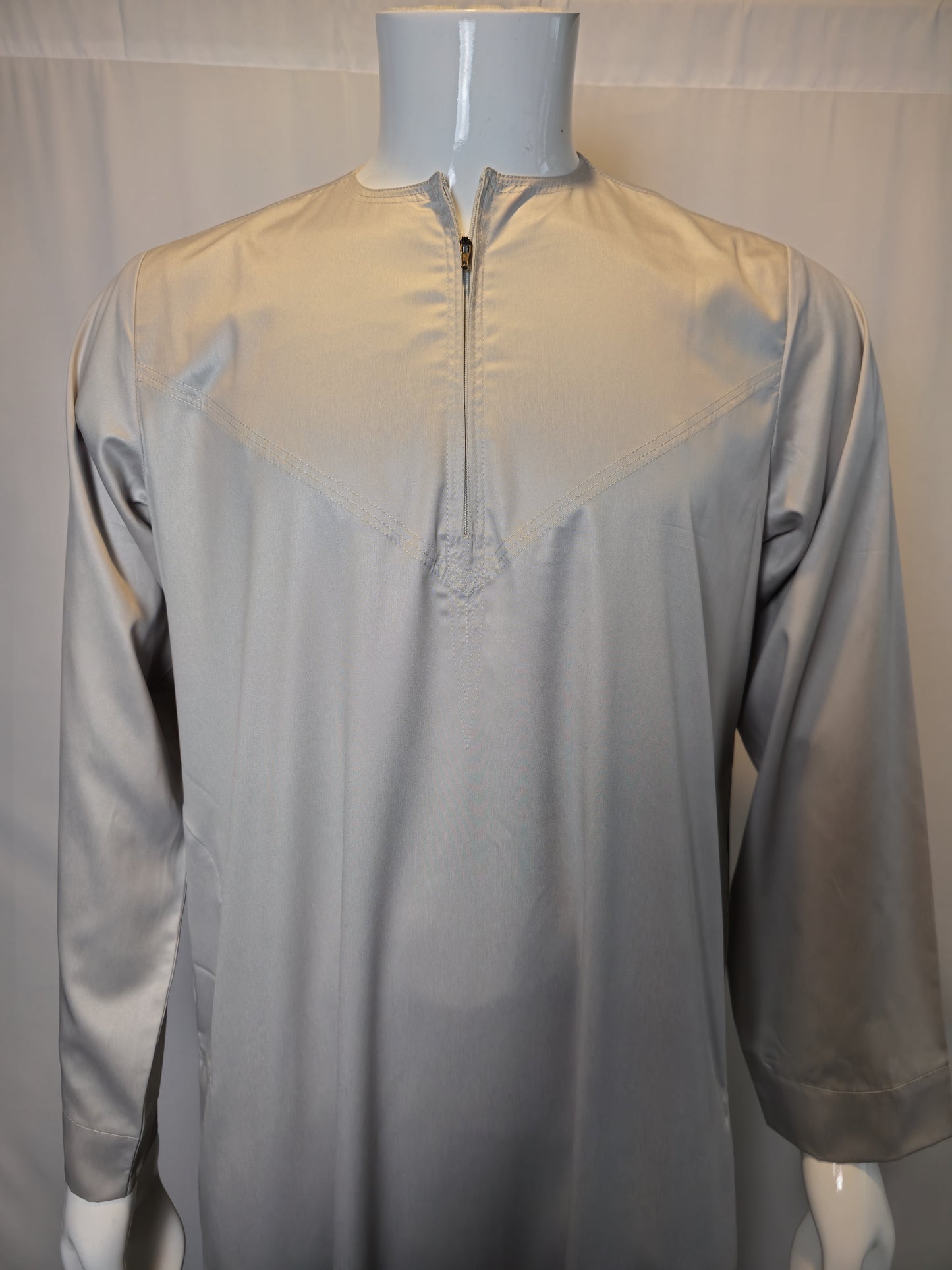 Green Tint Silky Emirati Thobe - Men's